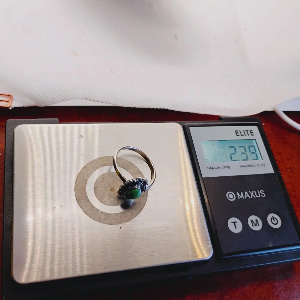 Green Emerald Valley Sterling Silver Ring Size 8.5 Southwest - Picture 7 of 8